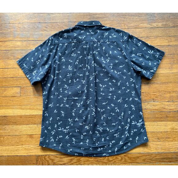 14th & UNION Trim Fit Gray Textured Floral Button Down Shirt sz XL - Picture 8 of 11